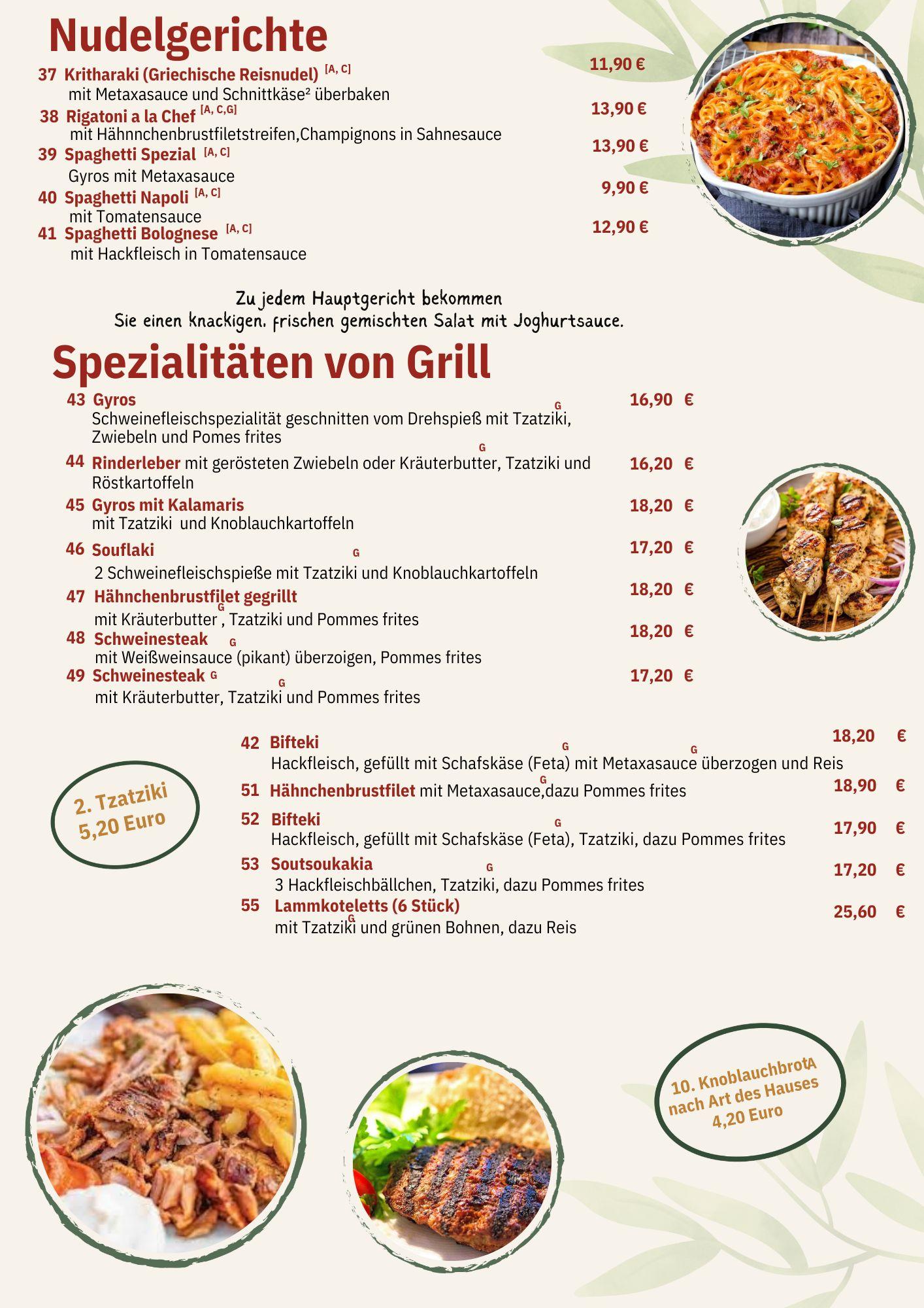 Speisekarte Seite 5